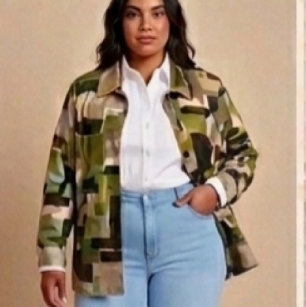 Jones New York Wear Outer light weight Jacket Color Block